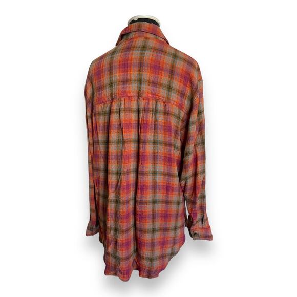 Pilcro & the Letterpress Anthropologie Womens Tunic Sz S Plaid Seamed Buttondown - Picture 7 of 11